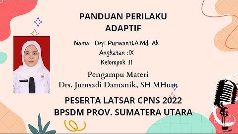 video Core Value ASN BerAKHLAK || ADAPTIF || LATSAR CPNS 2022 BPSDM PROVINSI SUMATERA UTARA