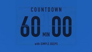 60 Minutes Countdown Flip Timer / + Cymbal + 5 Min Left Alert💥