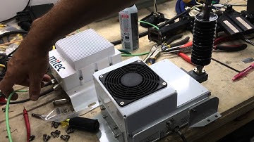 Used Mitec 40W C-Band BUC - SatBBC Satellite RF Engineer testing