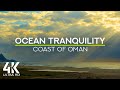 Calming Sounds of Sea Waves &amp; Seagulls Squawking - 4K Sunbeams Shining over Cloudy Seascape of Oman