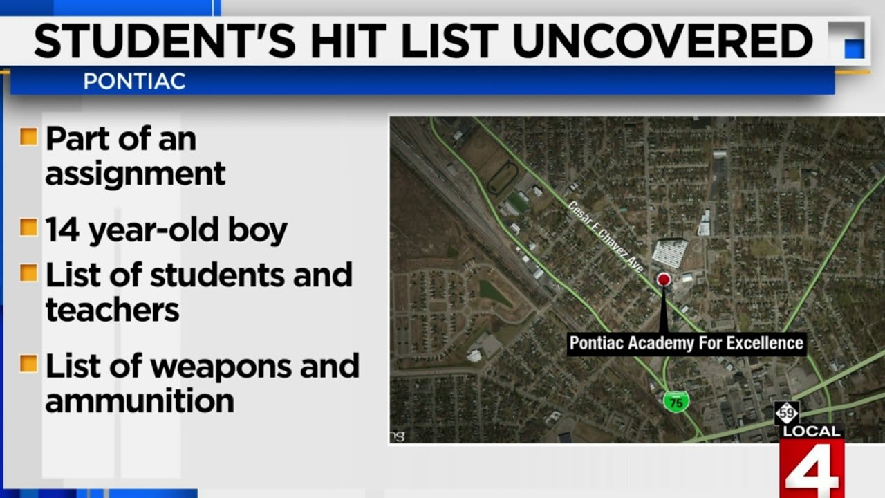 newspaper mockup Pontiac student's hit list uncovered