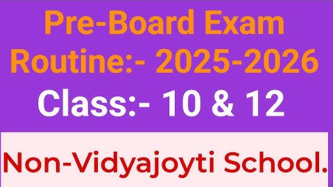 Class:- 10 and 12 | Pre-Board Exam routine 2025-26 | TBSE
