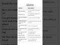 Idioms and Meanings, Unlock the Power of Idioms: Master English Expressions Easily! #idioms
