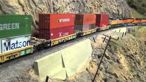RARE!!!! BNSF Intermodal Train with a UP SD70ACE in Tehachapi