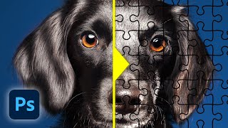 Free and Easy Jigsaw Puzzle Effect On Any Image In Photoshop CC