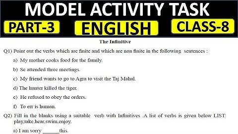 Part-3 Class 8 English Model Activity Task || Model Activity Task || My Pathshala - Class 6 to 8
