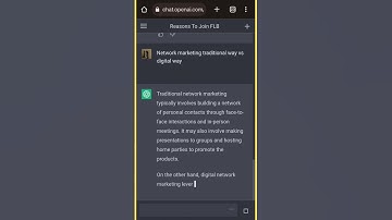ChatGPT on Traditional Network Marketing vs Digital Network Marketing | #foreverliving #chatgpt #flp