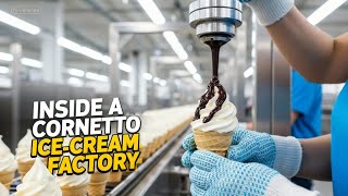 Inside a Cornetto Ice-cream Factory | How Ice-Cream Cone is Made Today (Factory ASMR)