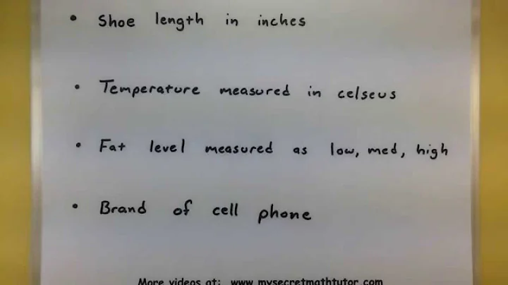Statistics - Levels of measurement