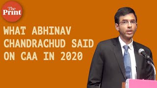 What CJI's son Abhinav Chandrachud said on CAA  Video from 2020