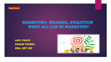 Marketing: Concept, Evolution and Products which can be Marketed