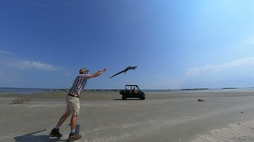 eBee X take-off from a beach