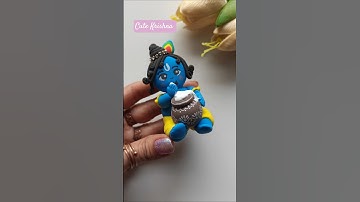 DIY Cute Little Clay Krishna Idol for Janmashtami!