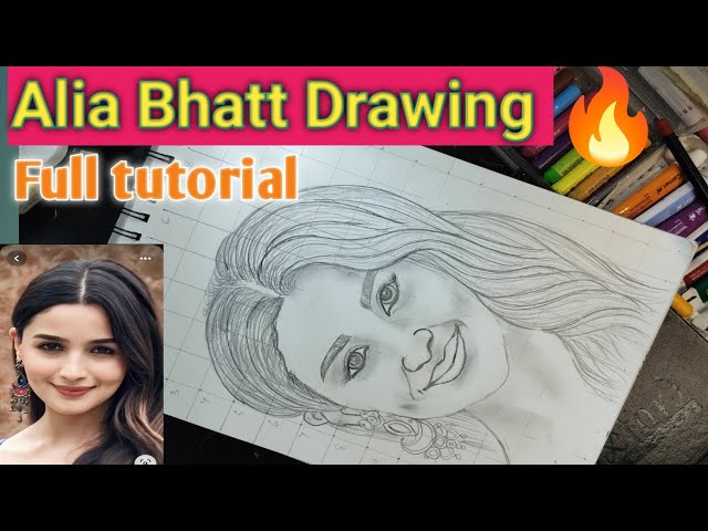 How to draw Alia bhatt and ranveer sketch in Rocky aur Rani ki prem kahani  movie | Get simii_fied - YouTube