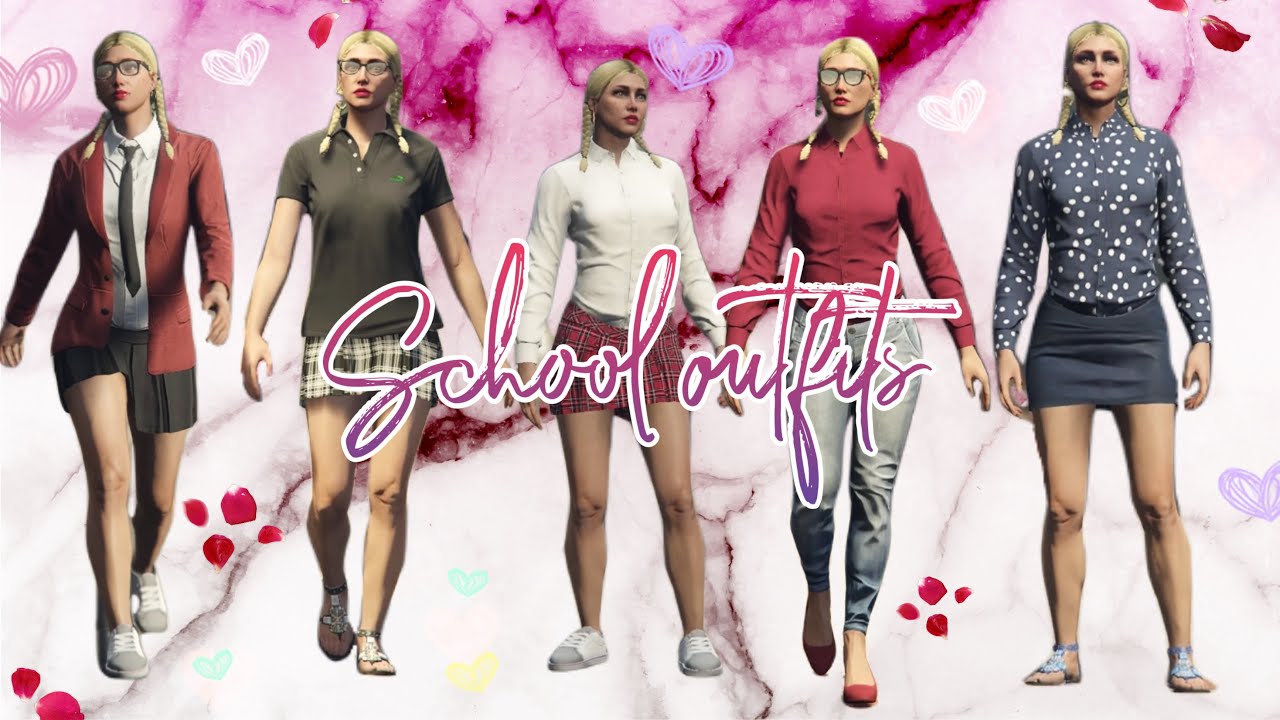 GTA 5 School Girl Outfits ♡ YouTube