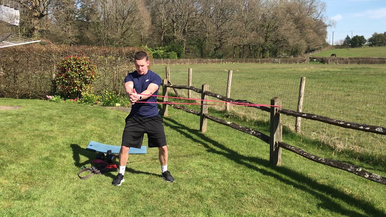 Band Resisted Torso Rotation - YouTube