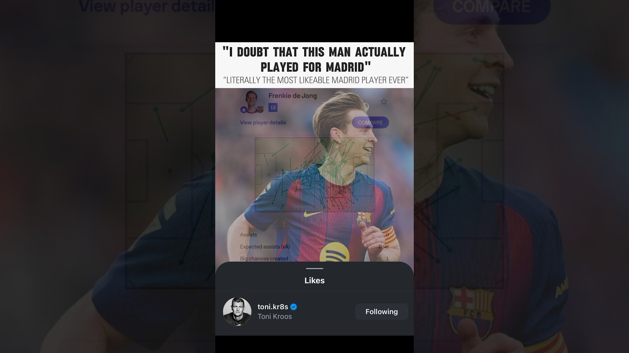 Greatness recognize Greatness 🙌 #kroos #realmadrid #barcelona #dejong #football #viral #trending