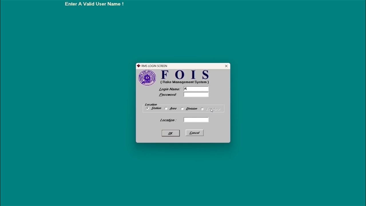 How to login in RMS/FOIS application YouTube