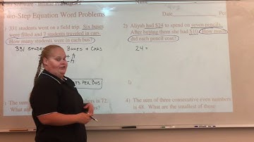 Two Step Equation Word Problems