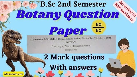 B.Sc 2nd Sem | Botany 2 mark questions | Diversity of Non-Flowering Plants #NEP