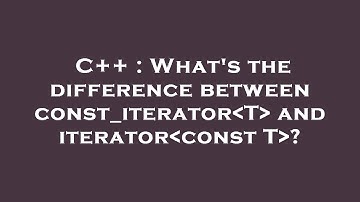 C++ : What