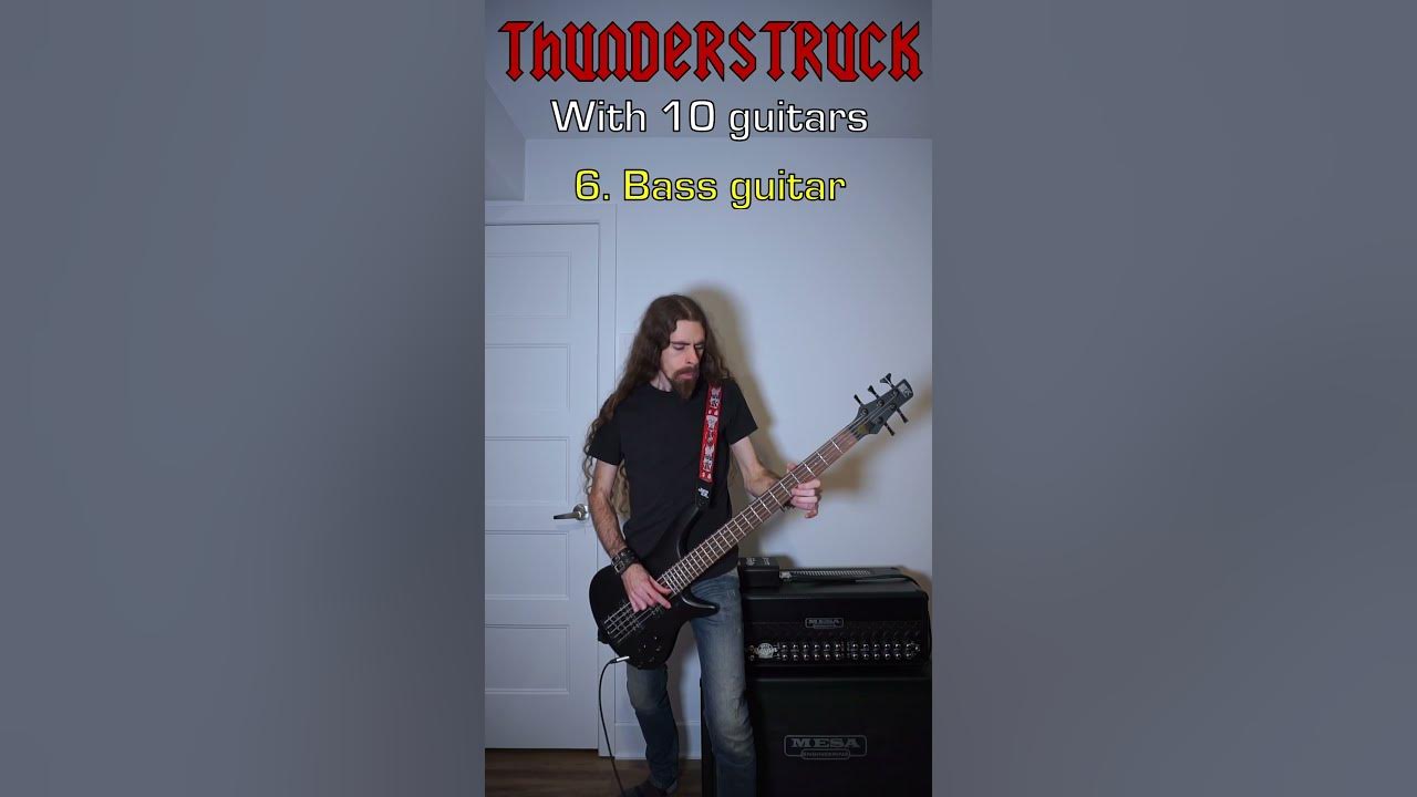 THUNDERSTRUCK with 10 Guitars #rock #guitar