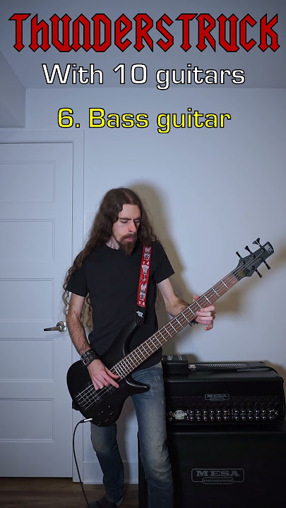 THUNDERSTRUCK with 10 Guitars #rock #guitar