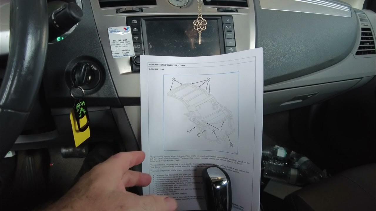 SEBRING CONVERTIBLE, TOP DOESN'T WORK, DIAGNOSIS TIPS... - YouTube