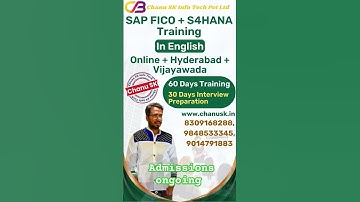 Chanu SK SAP Online Training-SAP Course Videos-SAP Coaching-SAP S4HANA FICO Videos-Chanu Sk