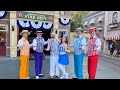 Disneyland Toon Town, meeting the Dapper Dans, Thunder Mountain, and snacks!