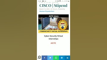 Cyber Security Intership by AICTE and CISCO , Apply Now