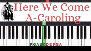 Here We Come A-Caroling: easy piano tutorial with free sheet music