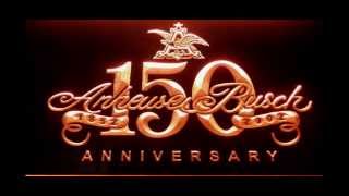 ANHEUSEL BUSCH BUDWEISER LAGER BEER 150th ANNIVERSARY PUB BAR ADVERTISING SIGN
