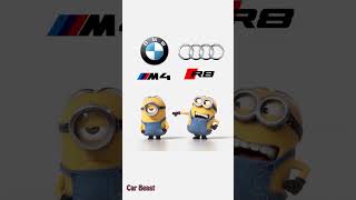 Bmw m4 vs Audi R8 minions style funny#tiktok #funny #trending #status #foryou #bmw #car #minions