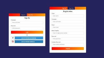 Responsive Login and Registration Form in HTML CSS And JS Part-1 | Make A Validation Form