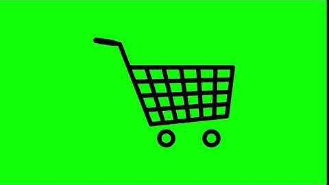 Animated Shopping Cart Icon on Green Screen With Pop-up Sound