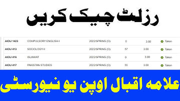 AIOU Spring 2022 Result || B.A , b.com ADC ,ADP Result update 2023 ADE B.ed