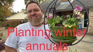 Planting winter annuals and preparing containers for cold weather.