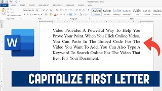 How To Capitalize First Letter In Microsoft Word