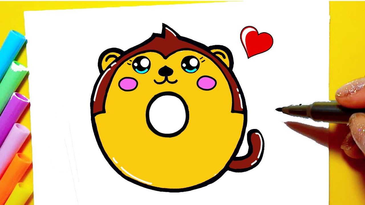 Como desenhar Donut Cookie Kawaii Fofo ❤ Desenhos Kawaii