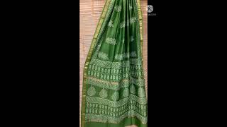 Maheshwari Silk Saree With Woven Borders And Beautiful Hand Block