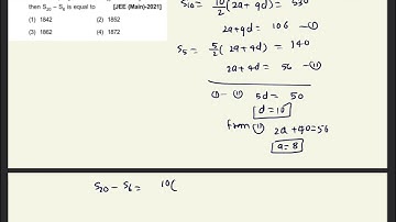 Let Sn denote the sum of first n terms of an AP. If S10=530 and S5=140 then S20-S6 is equal to