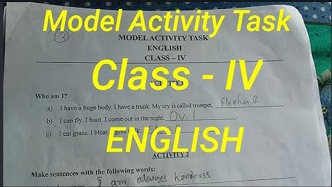 Class 4 English model activity task l Class IV ENGLISH l class 4 English model activity task 2021