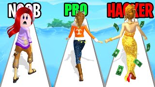 วิ่งแล้วรวย วิ้งสู้ชีวิต 💸💰 | NOOB vs PRO vs HACKER In Run Rich 3D (ALL LEVELS) | CKKID screenshot 1