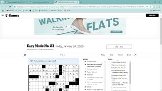 NYT Easy Mode Crossword 1/24/2025