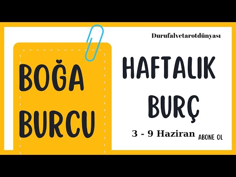 BOĞA BURCU🌝3 - 9 HAZİRAN HAFTASI🌝ŞANSLISIN #tarot #durufalvetarotdünyası