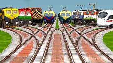 8️⃣ Indian Trains Crossing At Bumpy Risky Railroad Tracks | passenger trains | train simulator game
