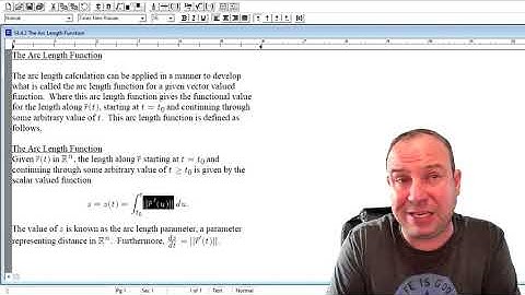 The Arc Length Function for a Vector Value Function