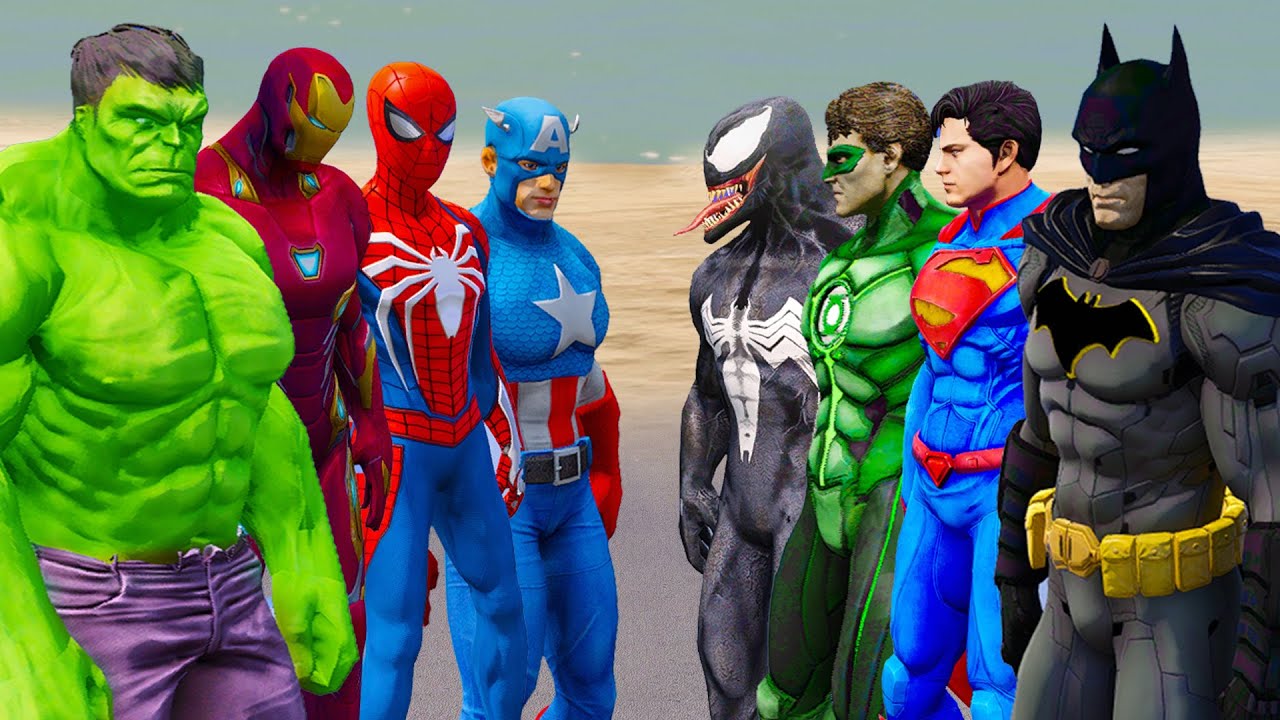 Avengers Army Marvel vs Dc Superheroes Parkour Challenge With Spiderman ...