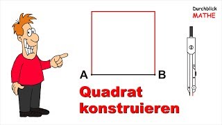 Mit Zirkel Quadrat Konstruieren, Eine Seite Ist Gegeben